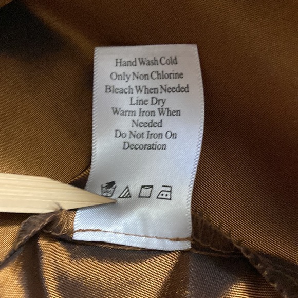 Coldwater Creek concealed buttoned down copper metallic 3/4 sleeves XL blouse - Picture 11 of 12